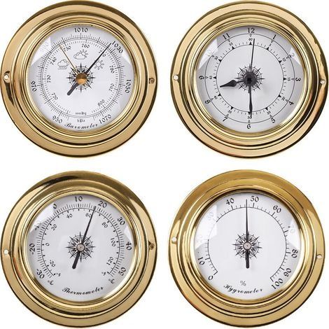 Station météo analogique - Baromètre, thermomètre, hygromètre 4pcs (1/5)