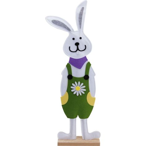 TrendLine Deko Osterhase Filz 79 x 28 x 8 cm weiß grün Osterdeko Hasendeko