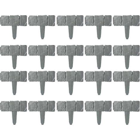 Clôture en plastique grisclôture de séparationimitation pierredécoration de courpelousevillapetite taillegris (1/5)