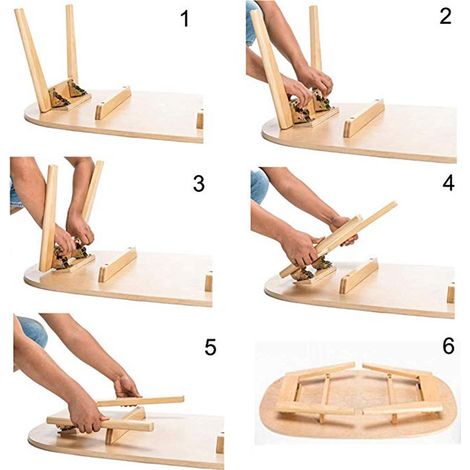 4 supports de pieds de table avec charnières pliables à 90 degrés, charnières invisibles, rallonges de table, pieds de table autobloquants et pliables. (1/5)