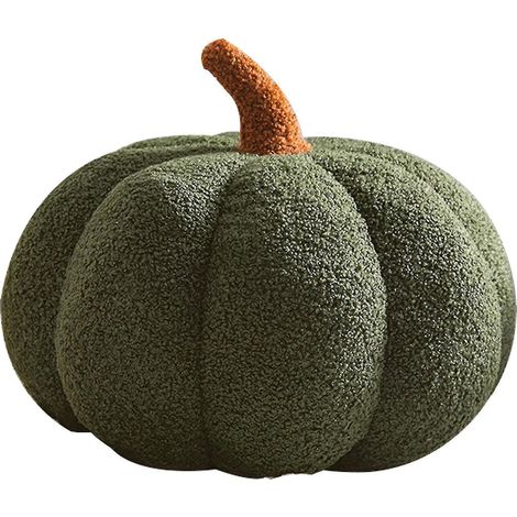 Halloween-Kürbis-Dekokissen – Weiches und flauschiges Kürbiskissen fürs Sofa – Niedliche Halloween-Dekoration – 20 cm – Grün