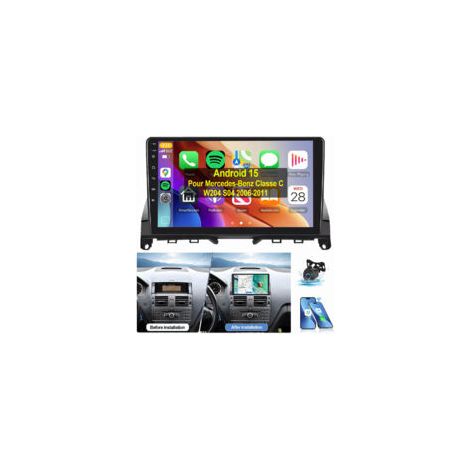 Autoradio Android 15 Carplay GPS pour Mercedes Benz Classe C W204 S204 2006-2011 1+32G CAM (1/5)
