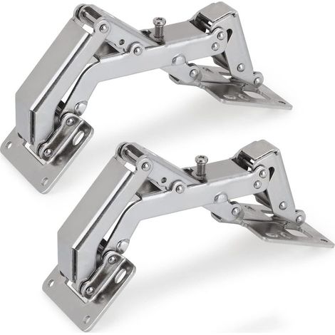 Lot de 2 charnières invisibles pour porte placard – Acier inoxydable – Angle d'ouverture 170° – Vis incluses – Pour meubles cuisine (1/5)