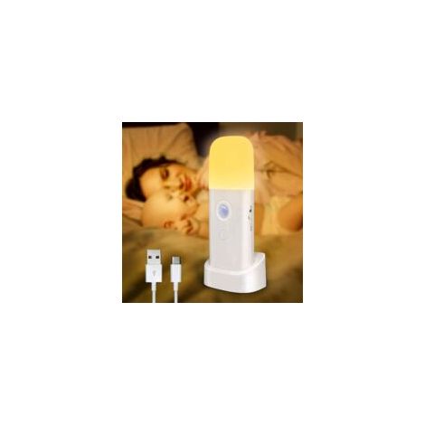 Wiederaufladbares LED-Nachtlicht für Erwachsene, 12 W, Bewegungssensor – Helligkeit einstellbar, geeignet für Kinder und Babys (warmes Licht) – Crezuo (1/4)
