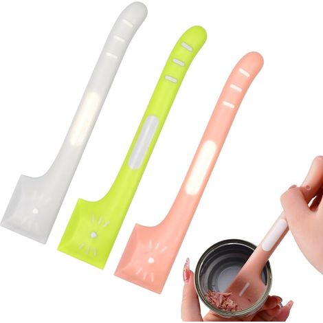 Lot de 3 pelles à nourriture pour animaux, poignées ergonomiques, empreintes de pattes, 3 couleurs amusantes, faciles à utiliser (1/5)