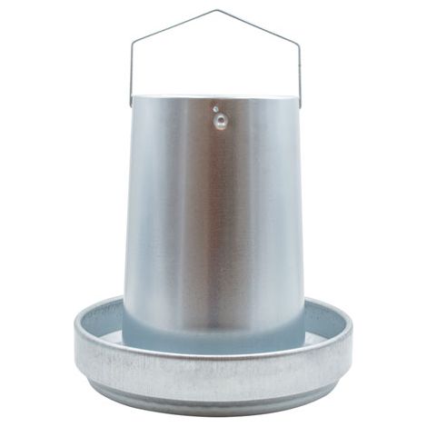 Tolva Chapa Galvanizada - Comedero para Aves de Corral - Con asa para colgar - 20 KG