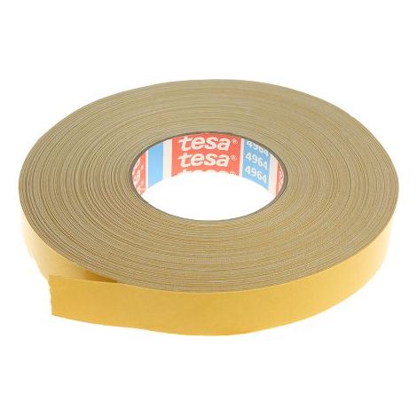 Ruban tissé double face Blanc Tesa 4964, 25mm x 50m x 0.39mm 7,5 N/cm ( Prix pour 1 )