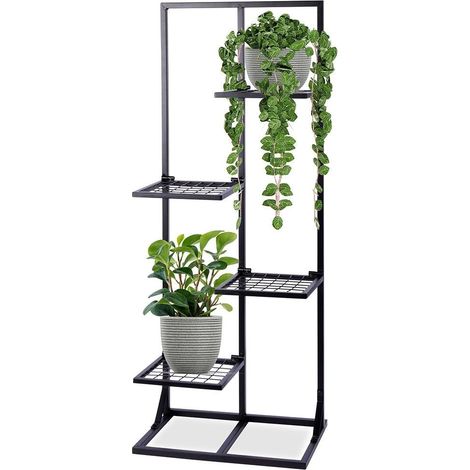 Schwarzer Blumenständer aus Metall, 4-stöckig, 102 cm (1/5)