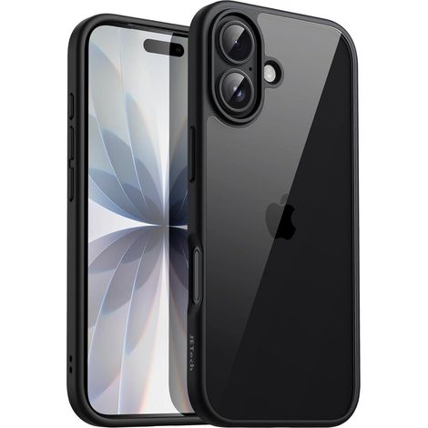 Handyhülle iPhone 17 Stoßfest TPU Transparent AntiKratzer Schwarz (1/5)
