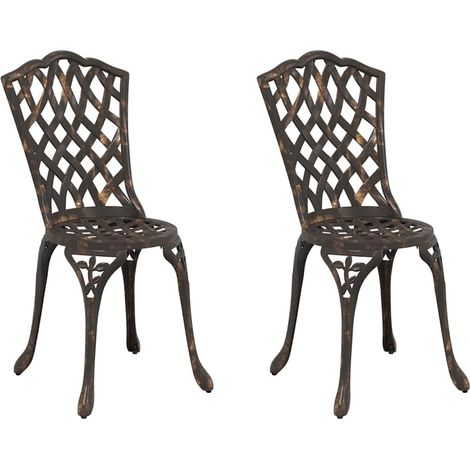 Maison Exclusive - Gartenstuhl 2 pcs Bronze 39 x 40 x 87cm Alumin