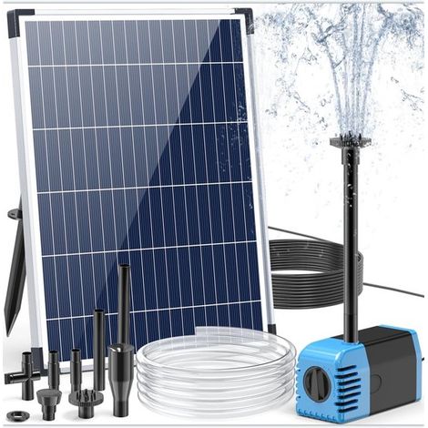 Solarbetriebener Springbrunnen 12 W für den Außenbereich 605 l h leise Solar-Teichpumpe mit Schlauch und 4 Düsen DIY-Wasserspiel Springbrunnen 700