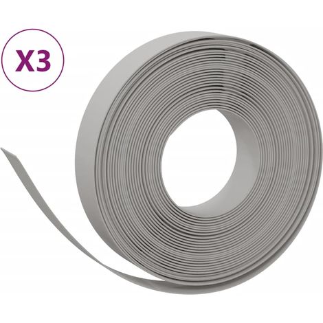 Bordures de jardin 3 pcs gris 10 m 10 cm polyéthylène