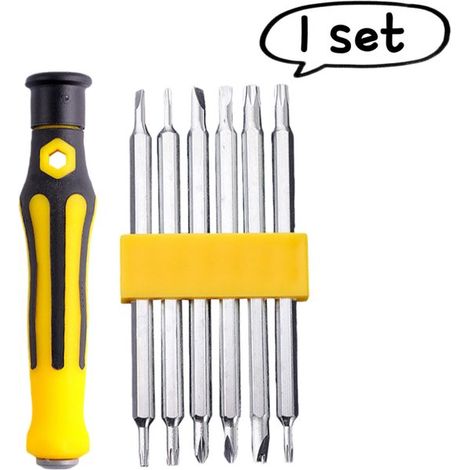 Kit de tournevis multifonction – Embouts triangulaires, Y, U, Torx et plats avec embout magnétique – Outil de réparation électronique et bricolage (1/5)