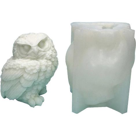 Moule à Bougie Hibou en Silicone pour Créations Artisanales DIY (1/4)