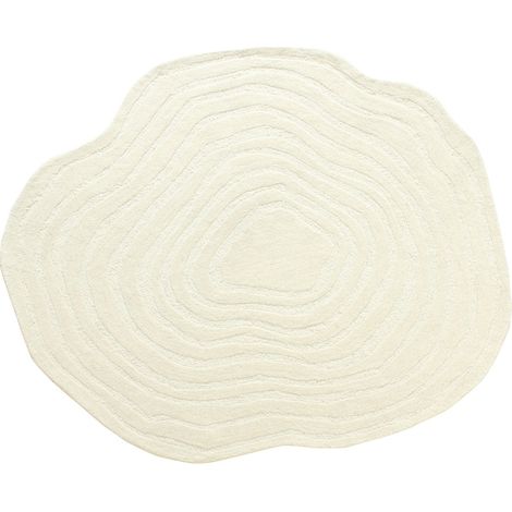 Tapis organique en relief 100% laine tufté main- D. 160 cm - Ivoire - 2100g/m² - ORENIA (1/3)