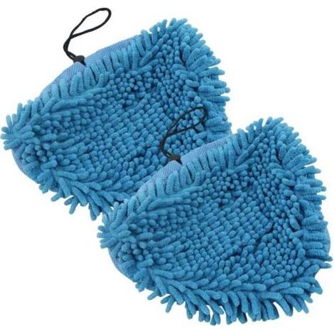 CSPARKV Balai Vapeur Chiffons Pads Nettoyage - Lot de Housses de Rechange, avec Cordon Serrage, Lavables Reutilisable Microfibre Corail, pour de Nombreux appareils à Pied Triangulaire Serpillères (2PC