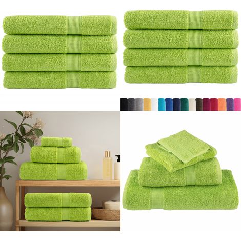 Premium-Handtücher SOLUND 4 Stk. Apfelgrün 100x200 cm 600 g/m² - Baumwolle - Handtücher - Badezimmertextilien - Küchenhandtücher - Strandtuch - Home & Living (1/5)