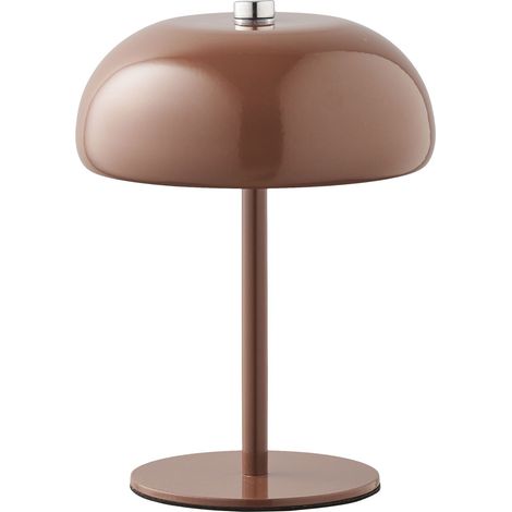 Lampada da tavolo Margate ricaricabile in metallo marrone ø13 cm (1/5)