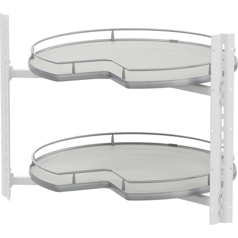 VS COR Wheel Pro Drehteller für Eckschrank Organizer - Rondell Küchenschrank drehbar 3/4-Kreis, KB 800mm, hellgrau/silber (1/2)