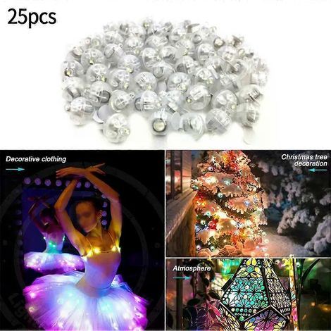 Lot de 25 petites boules lumineuses LED rondes en forme de gobelet, idéales pour les fêtes de mariage. (1/5)