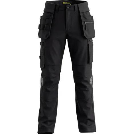 Pantalones de trabajo elásticos en 4 direcciones BoSafety PRO, negros, talla 60 (1/3)