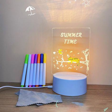 Tableau À Messages Réécrivable - Tableau Lumineux À LED - Pour Chambre D'Enfant Et Décoration Intérieure - 10,5 × 13,5 cm - 1 Pièce (1/5)