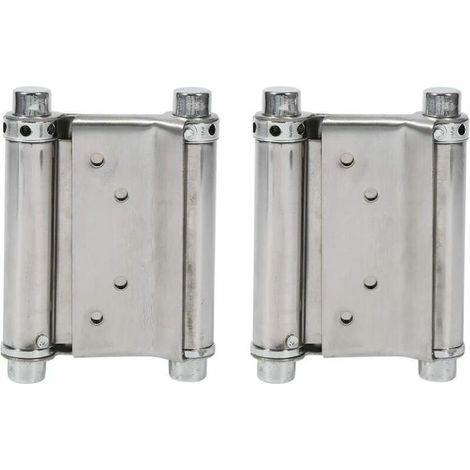 2Pcs Charnières À Ressort Double Action en Acier Inox Charnières de Porte de Saloon Gond Porte Battante, Capacité de Charge Jusqu'à 15 Kg (1/5)