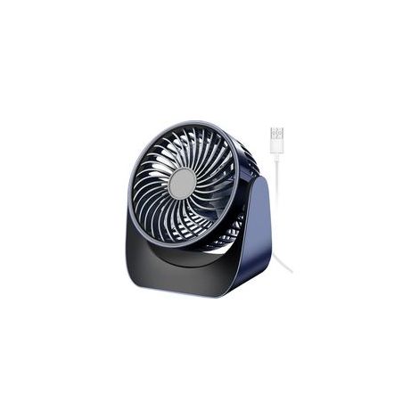 Leiser USB-Ventilator, Mini-Tischventilator mit 3 Geschwindigkeitsstufen, 360°-Drehung, leistungsstarker tragbarer kleiner Tischventilator für Schlafzimmer, Auto, Camping, Outdoor-Einsatz (Marineblau, (1/5)