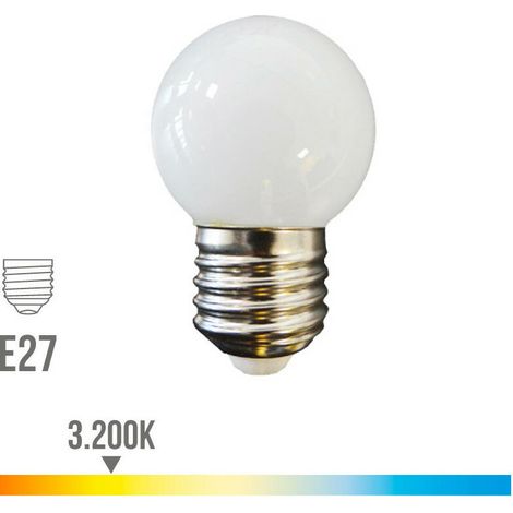Ampoule LED sphérique e27 1,5w 130lm 3000k lumière chaude ø45x69mm