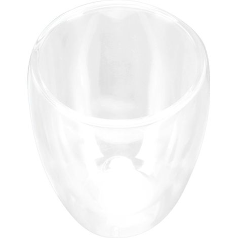 Doppelwandiger, transparenter Milchbecher, hitzebeständiges zylindrisches Glas für Kaffee, selbstgemachte Getränke, 350 ml. (1/5)