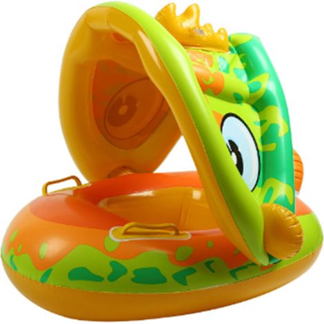 Anneau de natation forme unique, coussin gaz confortable avec dossier, bateau parasol dinosaure pour enfants (1/5)