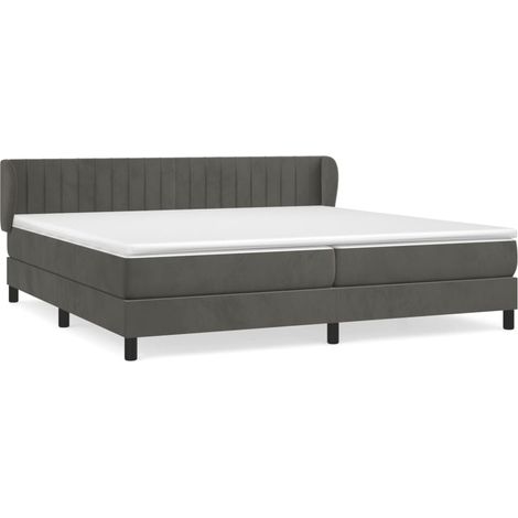 Maison Exclusive - Cama box spring con colchón terciopelo gris os (1/5)