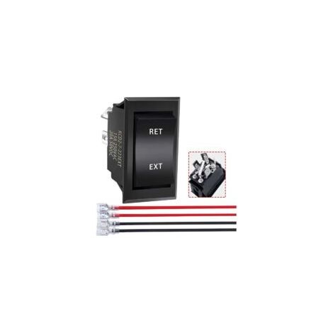 interrupteur inverseur de polarité 12v 3 positions momentané DC Motor Control DPDT 4 broches (ON)-Off-(ON) 20A RV Commutateur pour 5th Wheel Tongue Trailer KCD2-7-223-4P-X - Crezuo (1/4)
