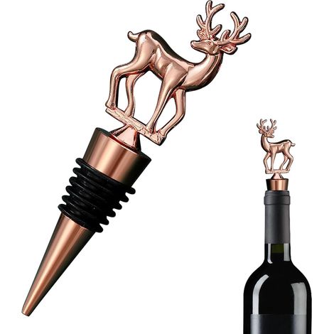 Bouchons de bouteille de vin de Noël - Bouchons hermétiques - Bouchons de champagne réutilisables pour décoration de bar, mariage, anniversaire, Thanksgiving - Rose-AquaForge (1/5)