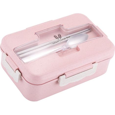Thermo-Lunchbox (1200 ml) mit Löffel und Essstäbchen - geeignet für Erwachsene, Kinder und Schüler - skandinavisches Rosa. (1/4)