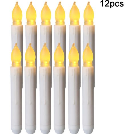 12 Bougies LED Sans Flamme Électroniques pour Fêtes Halloween Noël, Lot de 12