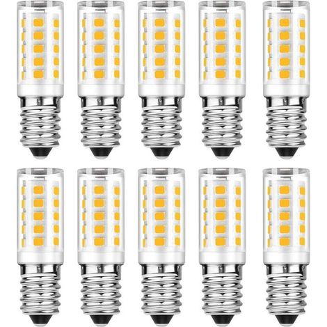 Packung mit 10 E14 LED-Lampen - Warmweiß 3000K - 5W entspricht einer 50W Glühbirne - 500LM nicht dimmbar.