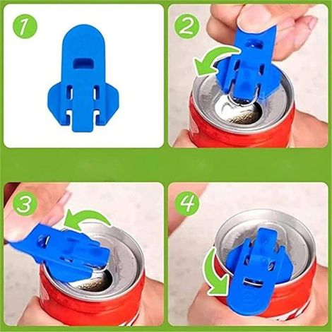 6 pièces Protecteur de Soda coloré,ouvre-boîte Multifonctionnel Facile et couvercles de Boisson pour canette de Soda (1/4)