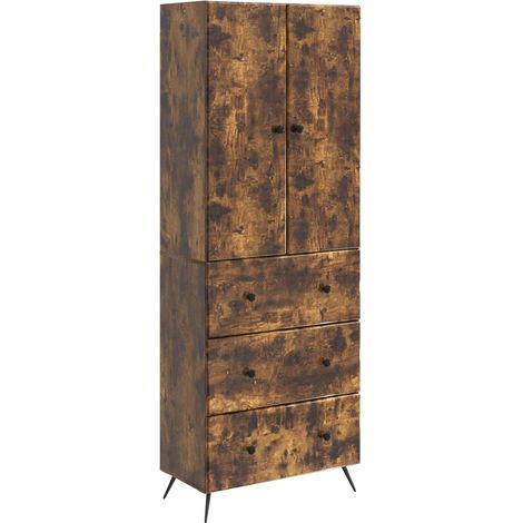 Cabinet Set 2 pcs Smoked Oak 66 x 34.5 x 90 cm Engineered Wood vidaXL