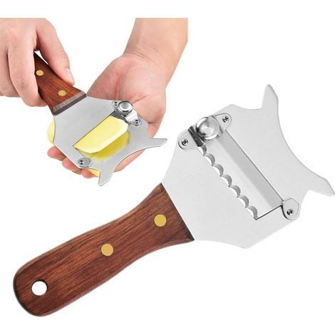 Trüffelscharfer Rasierer, Trüffelschneider, Trüffelreibe aus Edelstahl mit Holzgriff, verstellbare Küchenwerkzeuge, spülmaschinenfest, für Schokoladentrüffel, Gemüse (1/5)