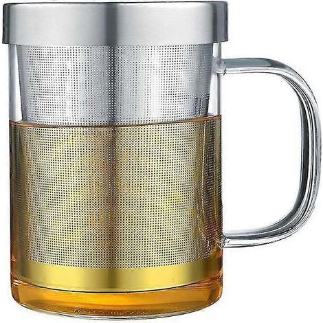 Théière en verre avec infuseur, théière à thé en vrac avec infuseur, bouilloire en verre avec infuseur en acier inoxydable pour thé en vrac et thé fleuri, théière en verre
