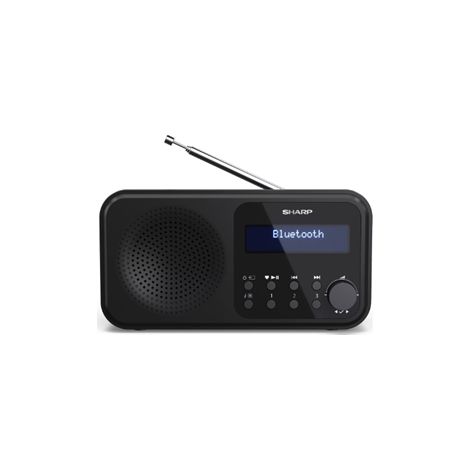 Sharp – Radio de table DAB+ FM Bluetooth USB – 20 stations DAB+ et FM – Alimentation USB ou piles – Son dynamique 2W