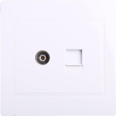 Adaptateur RJ45 + antenne TV - Support mural coaxial - Prise de panneau de sortie (1/5)