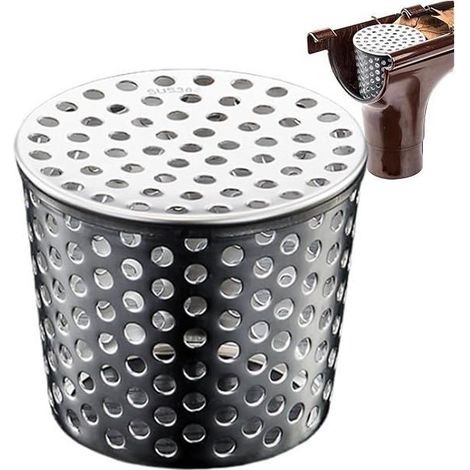 Grille pare-feuilles ronde en inox 304 pour gouttière - Ø 68-83 mm (1/4)