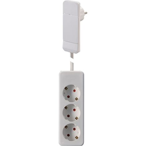 Multiprise GEBRO 104556, 3 prises, avec fiche plate SmartPlug, blanc