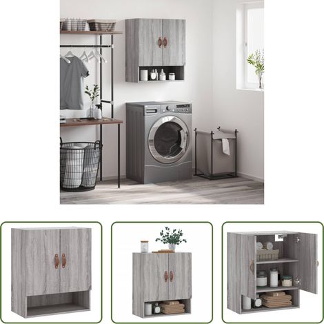 vidaXL Wandmontage - Wandschrank Grau Sonoma 60x31x70 cm Holzwerkstoff (1/5)
