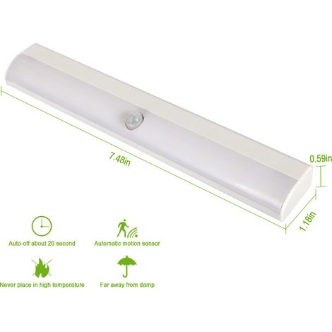 Lampe LED à détecteur de mouvement haute luminosité pour chambre, armoire ou penderie, lumière blanche. (1/4)