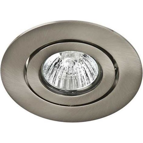 Support encastrable escargot ronde acier brossé pour ampoules halogènes, CFL ou LED (1/4)