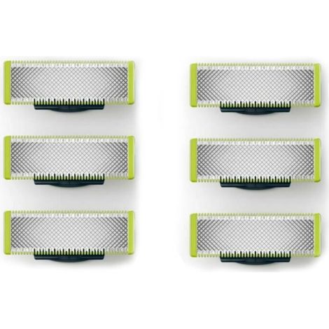 Applicable à OneBlade - Lames de rechange, pour rasoir/tondeuse électrique OneBlade, acier inoxydable robuste, taille, stylisation et rasage, lot de 6