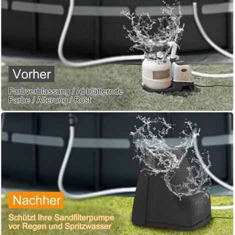 Housse Pompe Piscine - Oxford 420D Impermeable UV - Pour Filtre Sable Extérieur - 71 x 66 x 61 cm (1/5)
